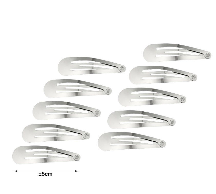 J&E – "CLIP CAPELLI ARGENTO 5CM 10PZ"