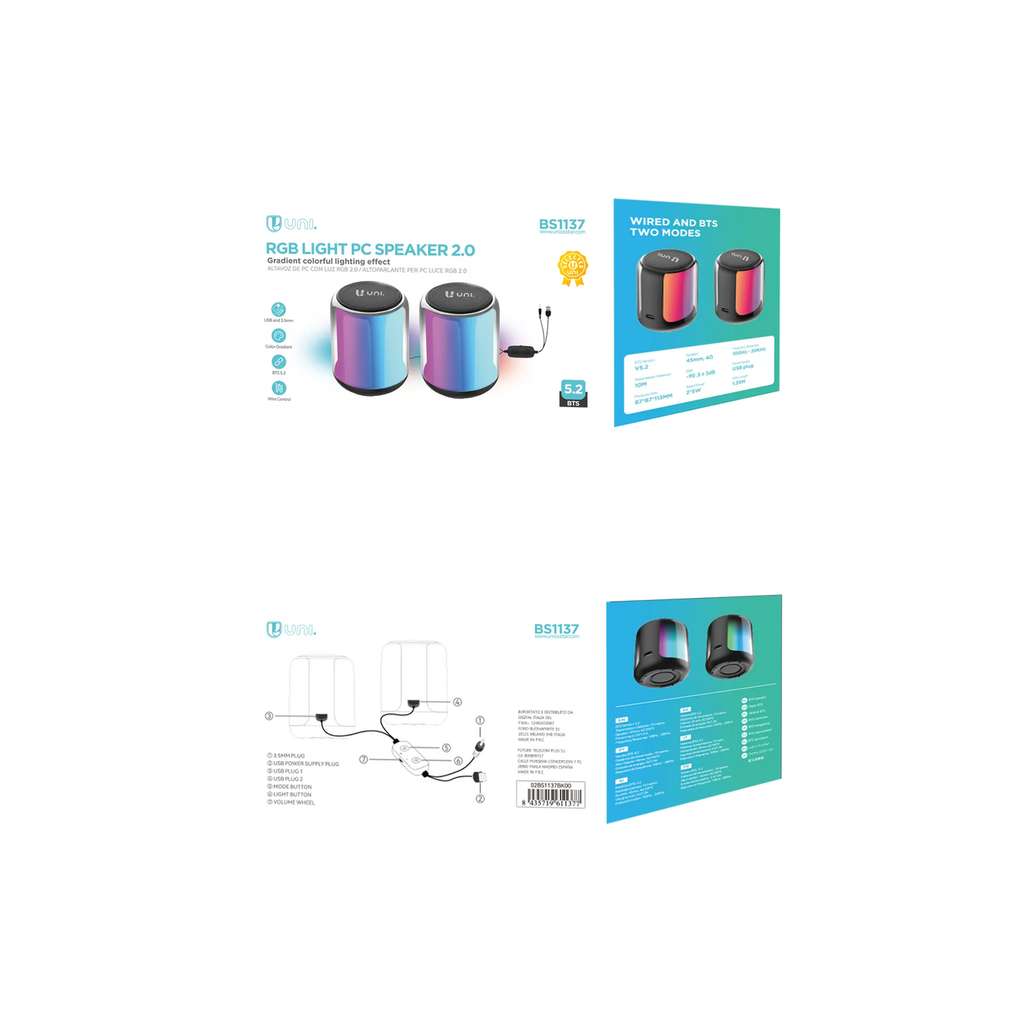 UNICO bluetooth speaker per PC BS1137