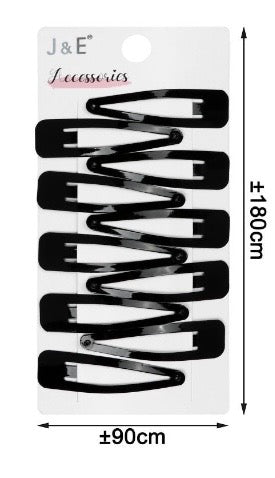 J&E – "CLIP CAPELLI NERO 7CM 10PZ"