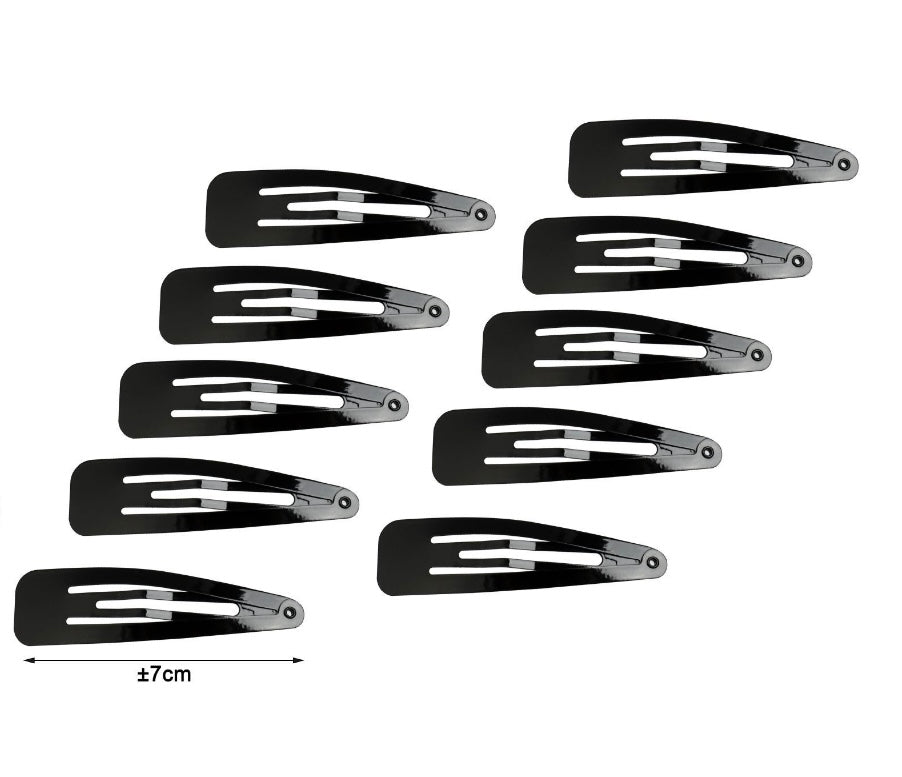 J&E – "CLIP CAPELLI NERO 7CM 10PZ"