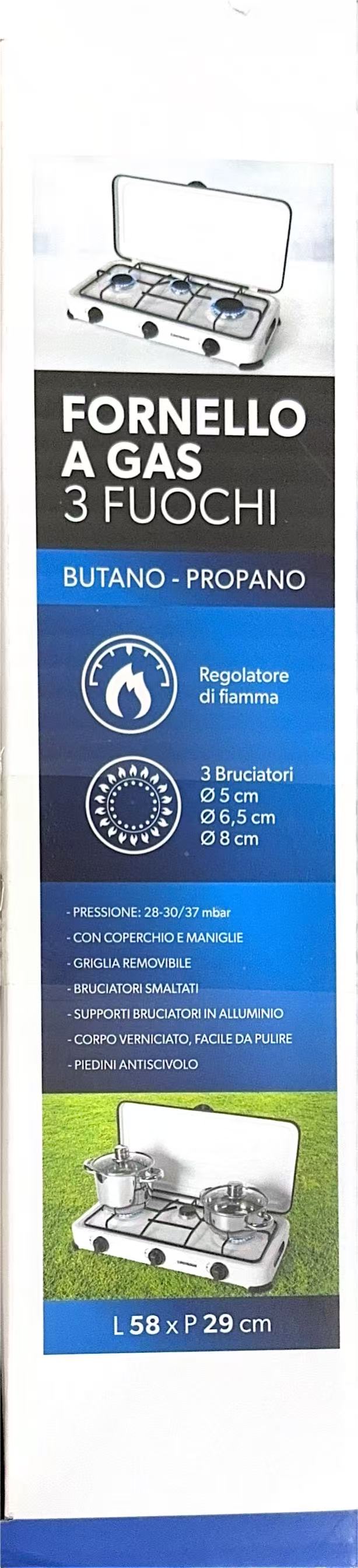 Fornello a gas a 3 fuochi Dictrolux