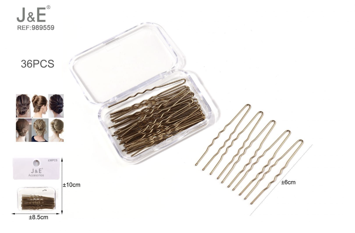 J&E – "FORCELLA FORMA U ONDULATO 6CM ORO"