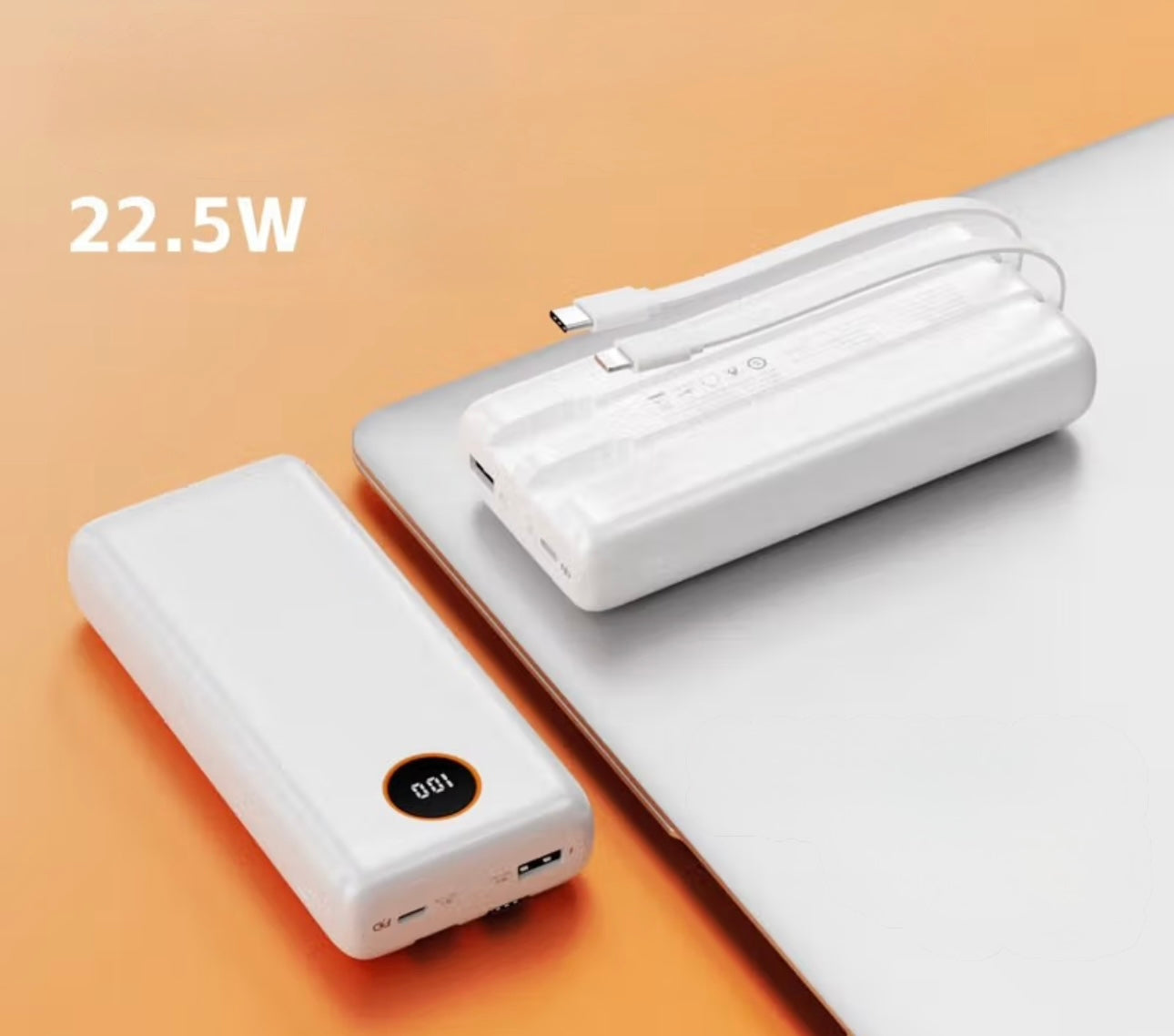 Power bank con fili lightning e type-c inclusi