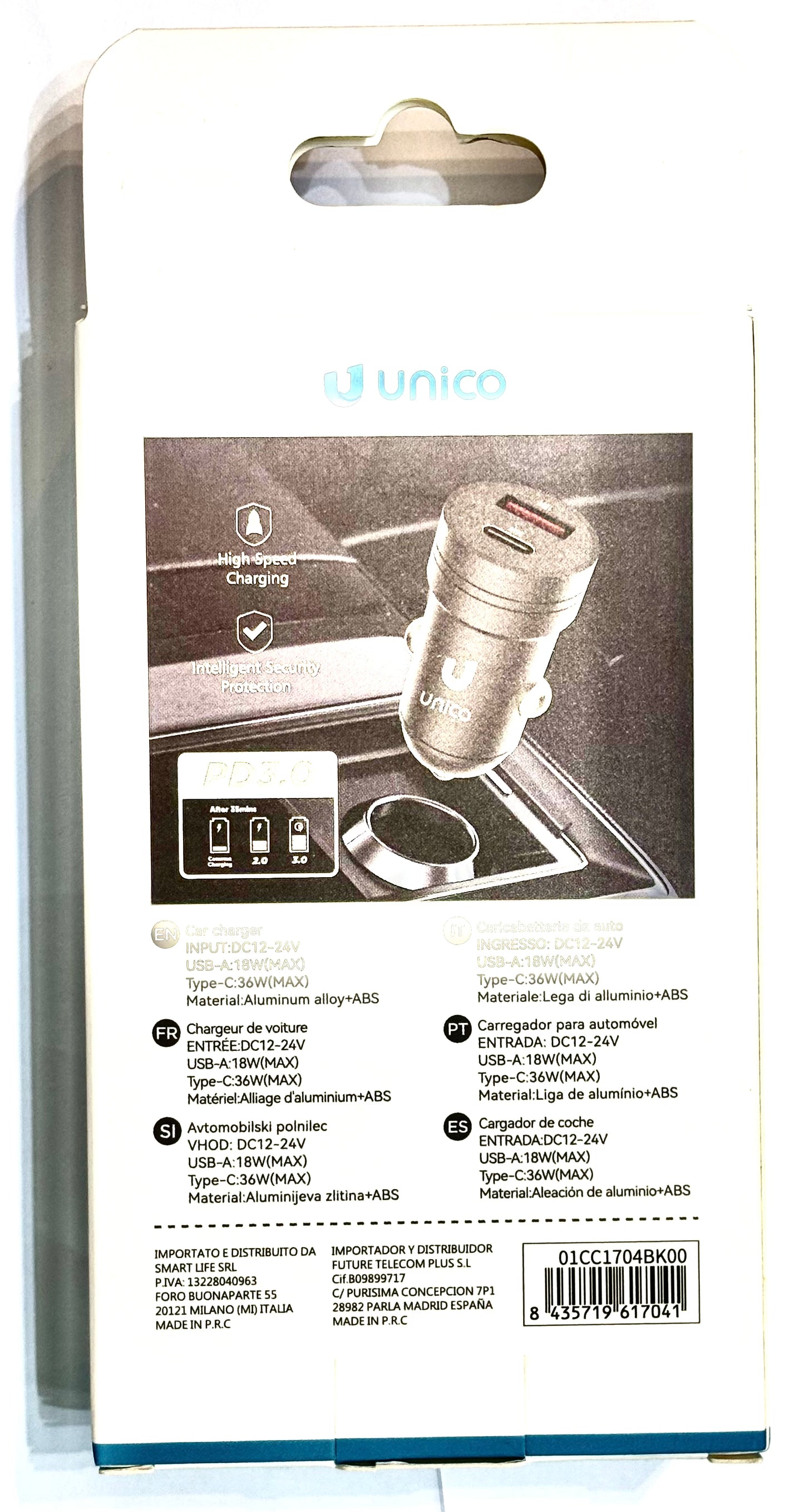 Caricatore da auto usb/type-c