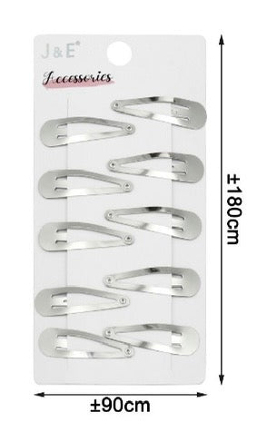 J&E – "CLIP CAPELLI ARGENTO 5CM 10PZ"