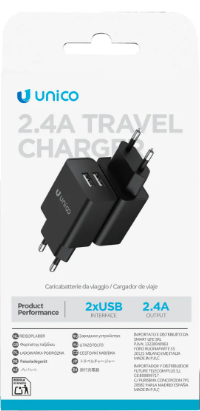 caricabatteria 2.4A  con 2 USB