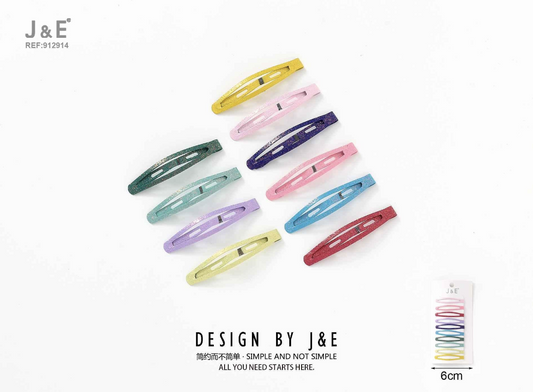 J&E – "CLIP CAPELLI 10PZ COLORATI "