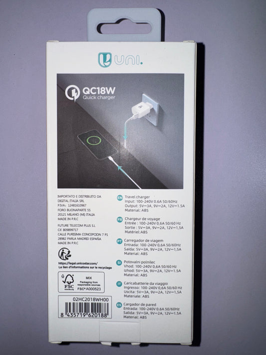 caricabatteria QC3.0 18W