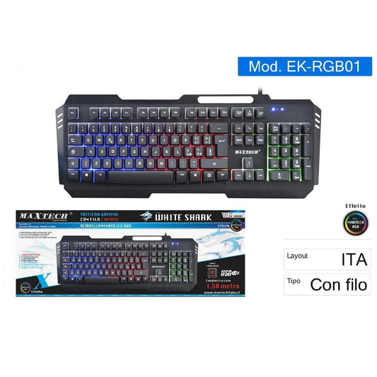 Maxtech Tastiera gaming EK-RGB01