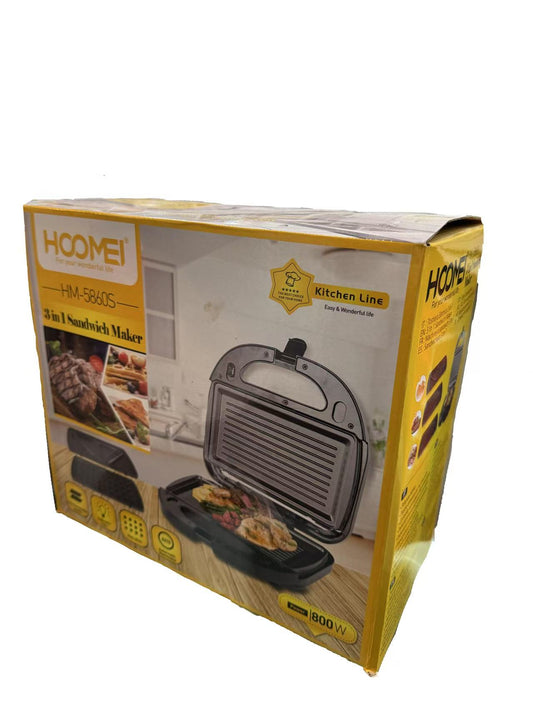 HOOMEI Tostiera elletronico 3 in 1 800W