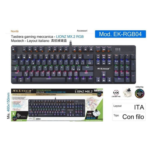 Maxtech tastiera gaming EK-RGB04